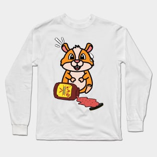 Funny hamster Spills BBQ Sauce Long Sleeve T-Shirt